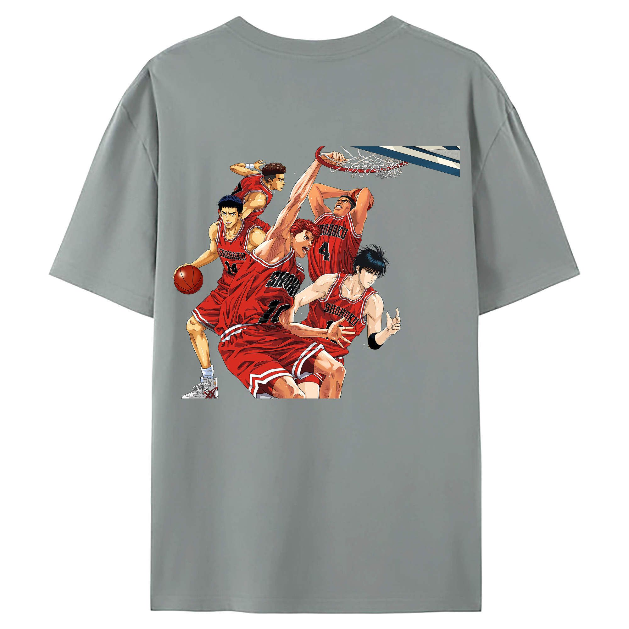 （画像用） SLAM DUNK／スラムダンク 綿100％ メンズ半袖Tシャツ（バックプリント） 通気性